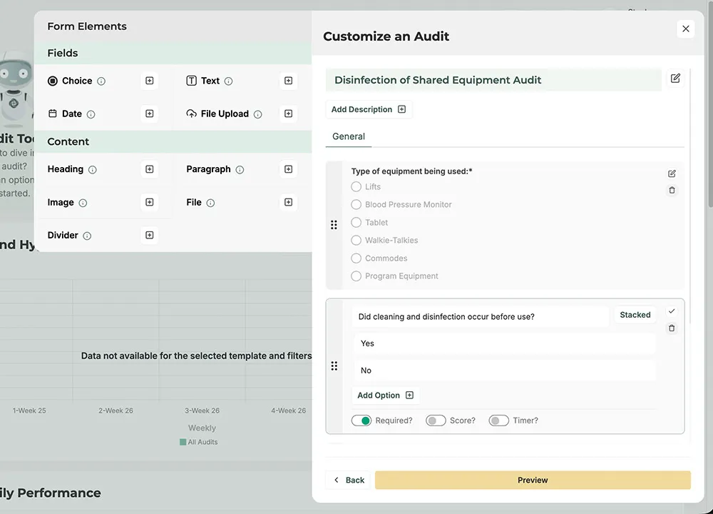 Auditing Suite Feature on the dashboard