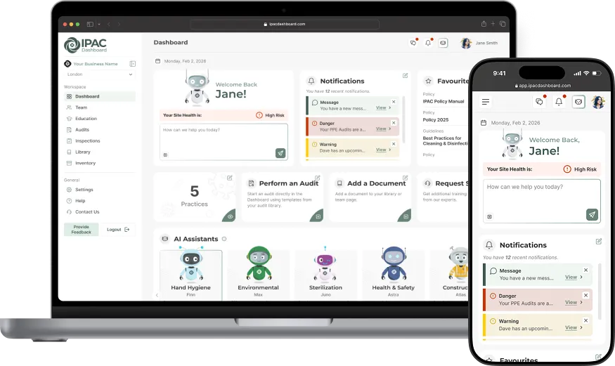 IPAC Dashboard screens