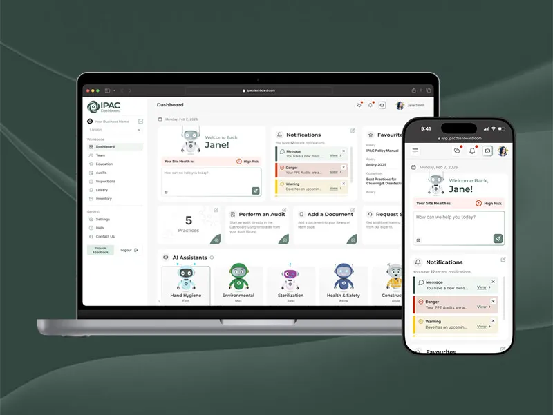IPAC Dashboard on a desktop device