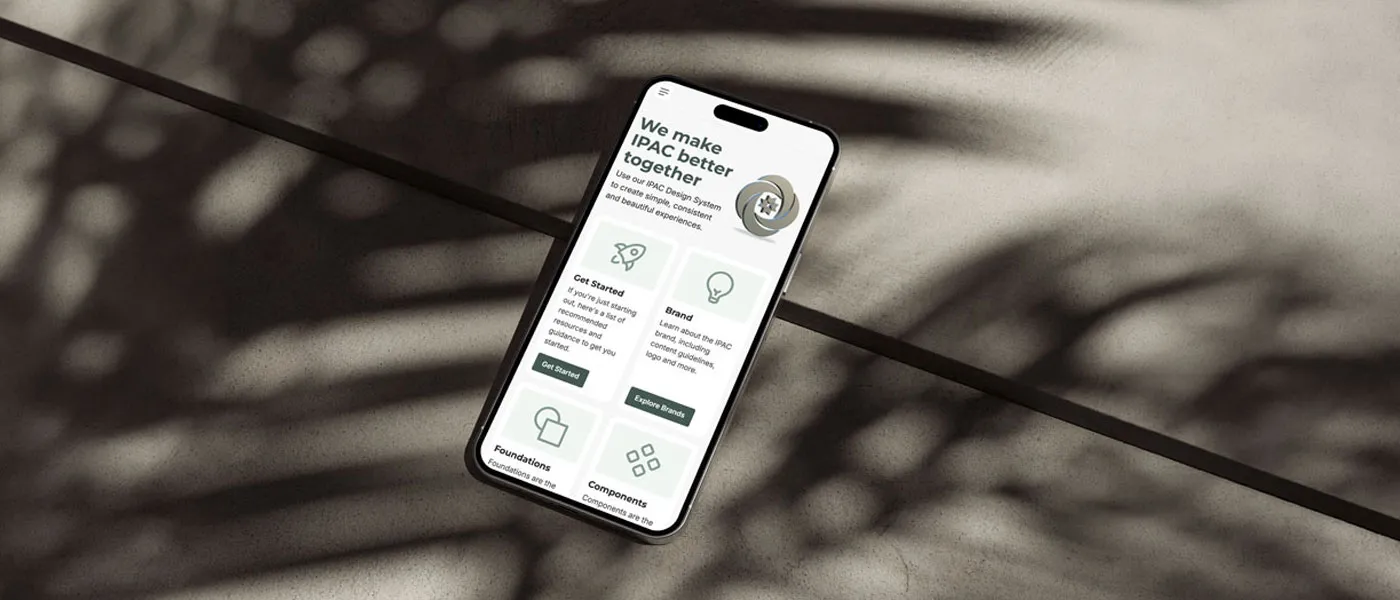 IPAC Design System on a mobile device