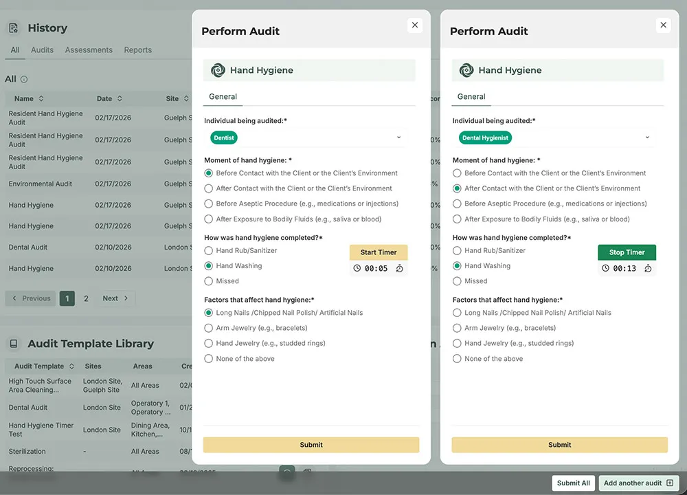 Auditing Suite Feature on the dashboard