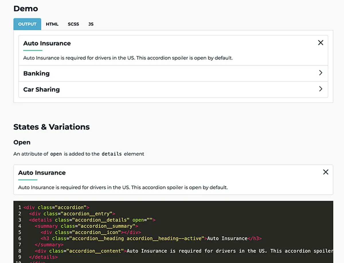 Card component variations