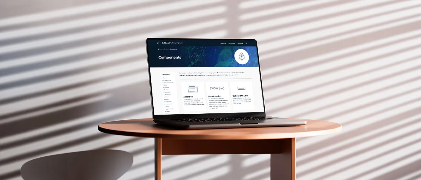 System1 Design Portal on a laptop