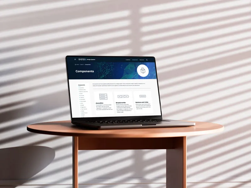 S1 Design portal on a laptop device
