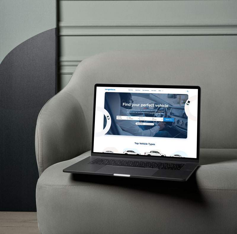 CarsGenius on a laptop device