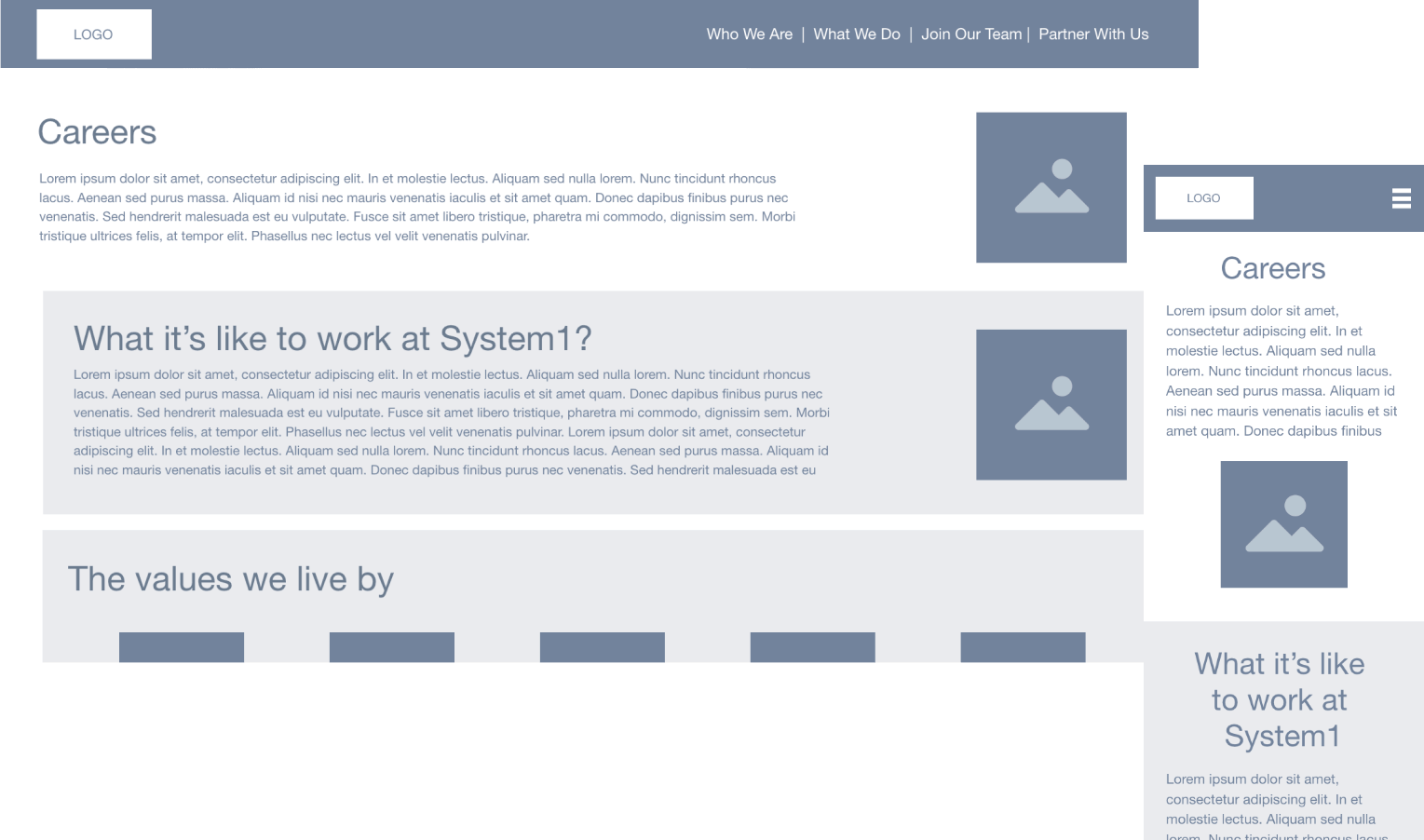 System1 wireframes