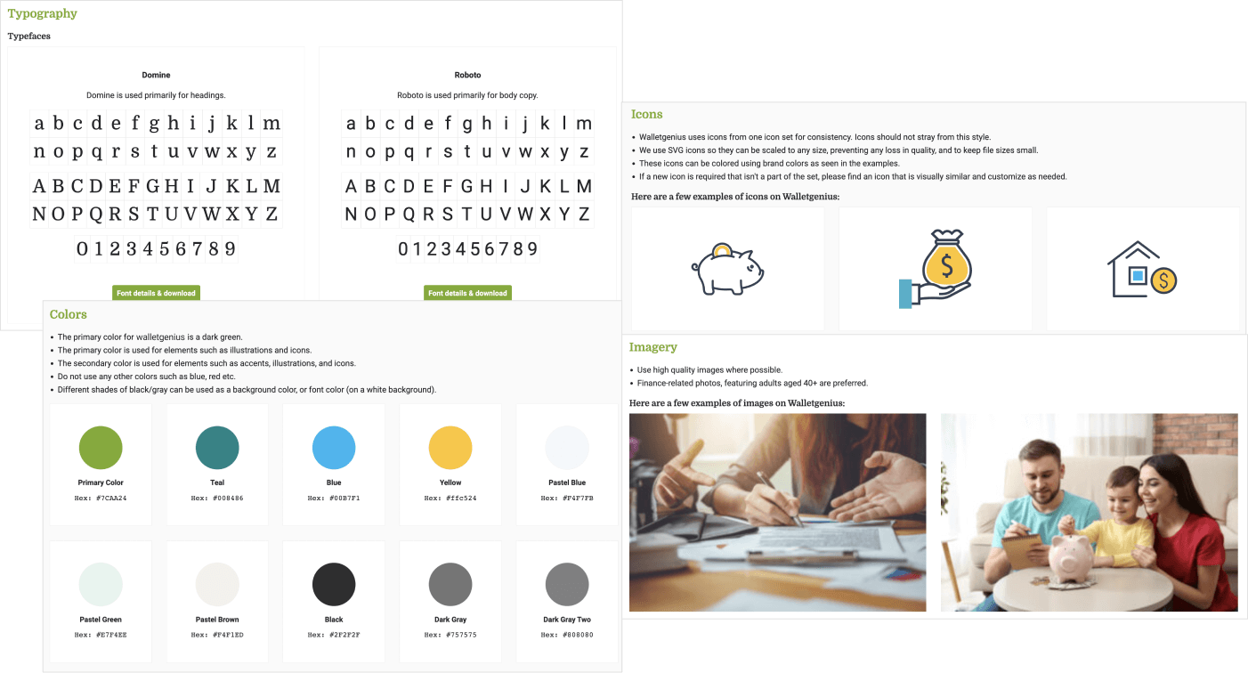 Walletgenius style guide